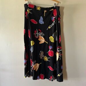 Vintage Kathie Lee abstract floral midi skirt size 16